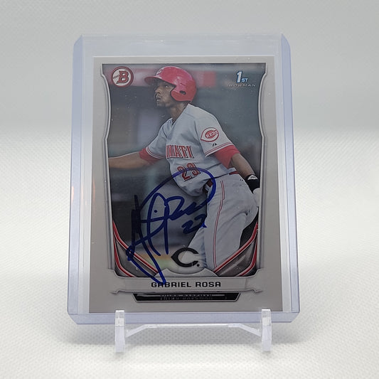 On Card Autograph Gabriel Rosa Topps 1st Bowman 2014 Card BP91