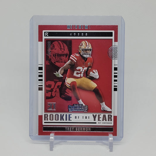 Trey Sermon Rookie of the Year Panini Contenders 2021 Insert ROY-TSE