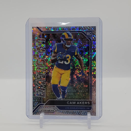 Cam Akers No Huddle Silver Disco PRIZM EMERGENT RC 2020 Panini Prizm Card No. 6