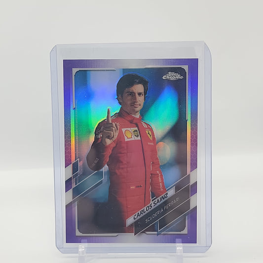 Carlos Sainz Purple True Portrait /399 2021 Topps Chrome Formula 1 Card #12