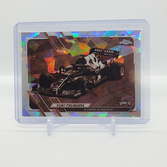 Yuki Tsunoda Negative /100 Refractor 2021 Topps Chrome SAPPHIRE Formula 1 Card #109