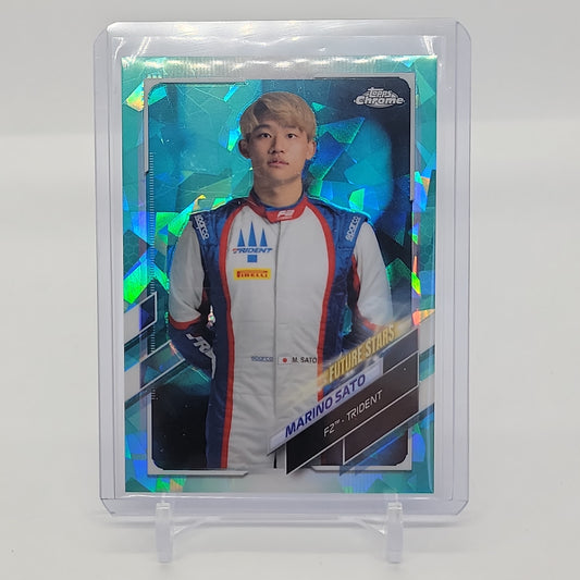 Marino Sato Portrait Aqua /99 Refractor 2021 Topps Chrome SAPPHIRE Formula 1 Card #77