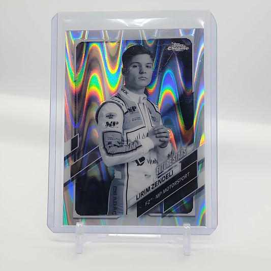 Lirim Zendeli Black and White Raywave Refractor 2021 Topps Chrome Formula 1 Card #62