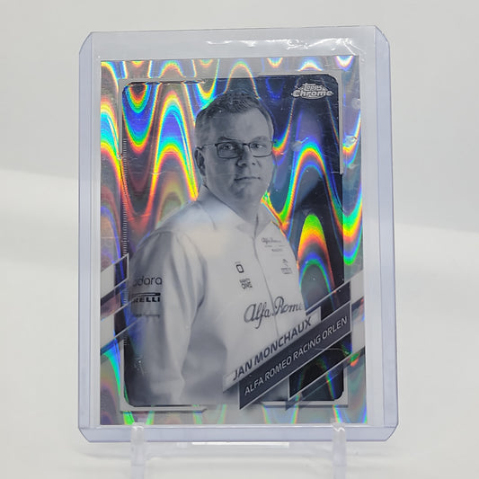 Jan Monchaux Black and White Raywave Refractor 2021 Topps Chrome Formula 1 Card #95