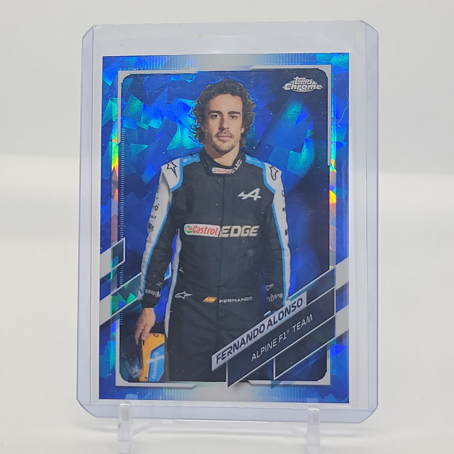 Fernando Alonso True Portrait Base Card 2021 Topps Chrome SAPPHIRE Formula 1 Card #9