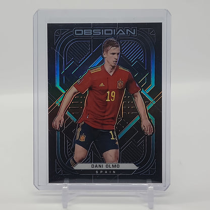 Dani Olmo Electric Neon Blue Flood /12 Base Obsidian Card No. 31