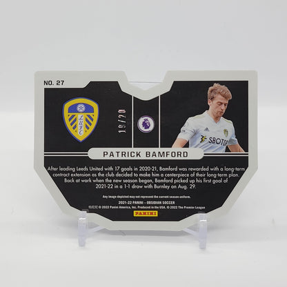 Patrick Bamford Electric Etch Red Die Cut Virteous /20 2021-22 Obsidian Card No. 27