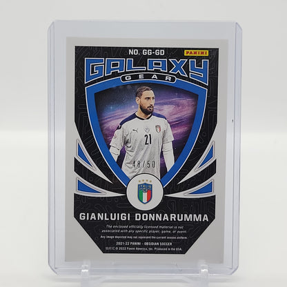 Gianluigi Donnarumma /50 Galaxy Gear 2021 Panini Obsidian Soccer Card No. GG-GD