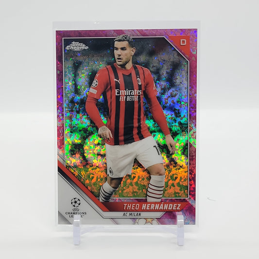 Theo Hernandez Pink Diamond Refractor /250 2021 Topps Chrome UEFA Champions League Card No. 175