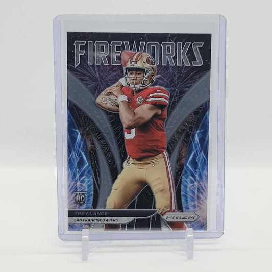 Trey Lance Fireworks RC 2021 Panini Prizm Football Card No. F-23