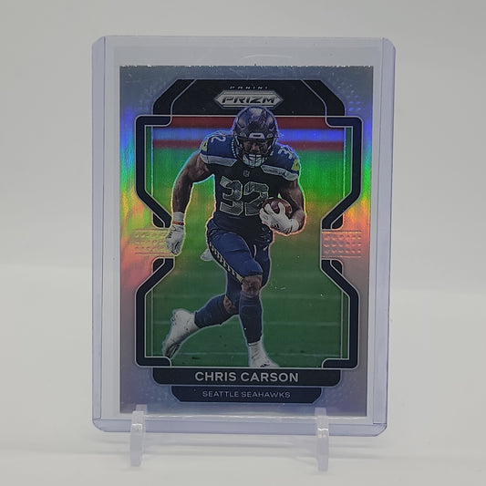 Chris Carson Silver Prizm 2021 Card No. 46