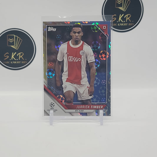 Jurrien Timber Starball Foil 2021-22 Topps UEFA Champions League Card No. 98