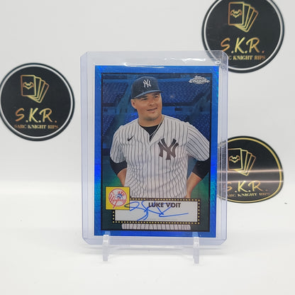 Luke Voit On Card Auto Blue Prism Refractor 95/99 #PA-LV