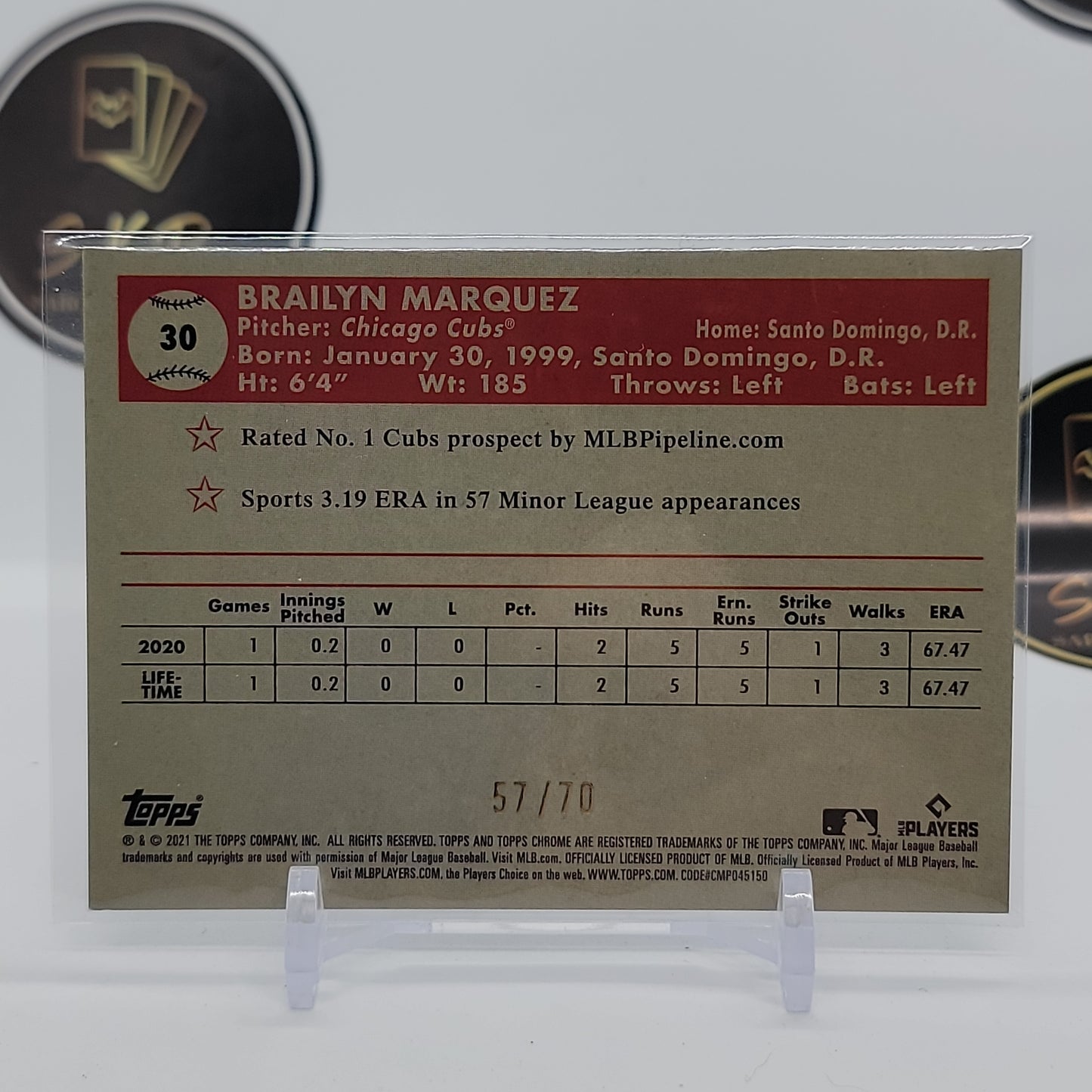 Brailyn Marquez RC Mini-Diamond Platinum 70th Anniversary Refractor 57/80 #30