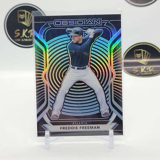 Freddie Freeman Obsidian Carolina Blue Electric Etch Parallel #22