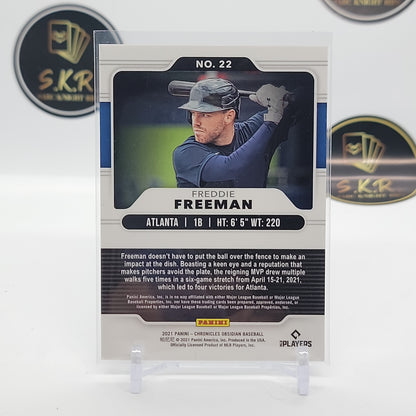 Freddie Freeman Obsidian Carolina Blue Electric Etch Parallel #22