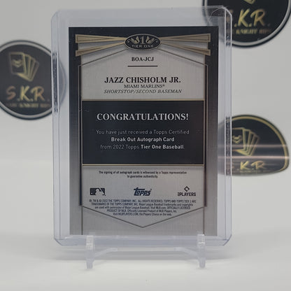 Jazz Chisolm Jr. On Card Break Out Auto 256/299 BOA-JCJ