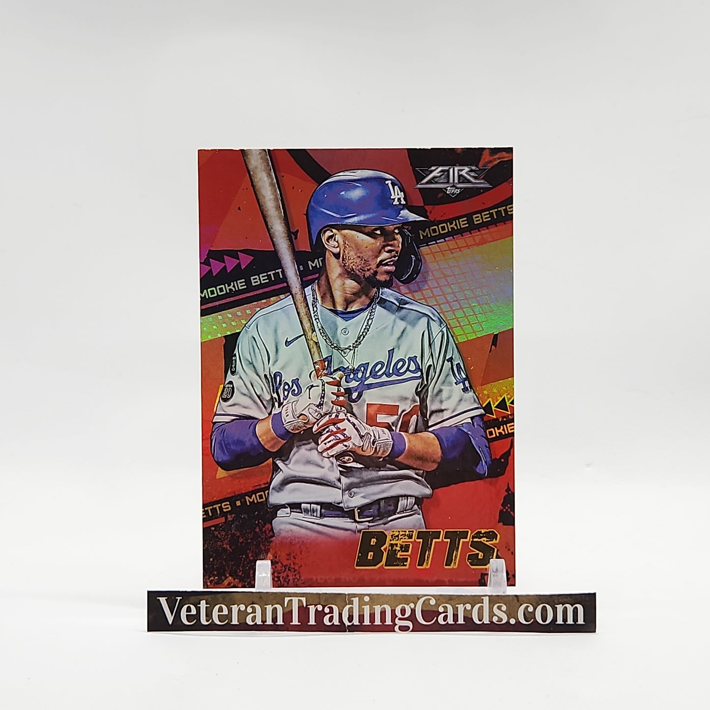 Mookie Betts Red Flame Foil Base Card #69