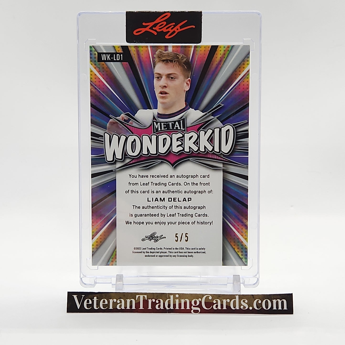 Liam Delap WonderKid On Card Metal Auto Red /5 #WK-LD1
