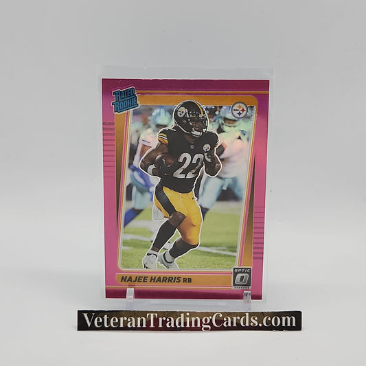 Najee Harris Pink Prizm Rated Rookie Optic Card #213