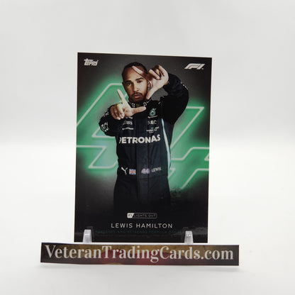 Sir Lewis Hamilton Green Portrait Topps F1 Lights Out Card