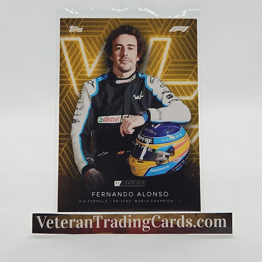 Fernando Alonso Yellow Drivers World Champion Topps F1 Lights Out Card