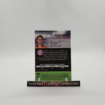 Manuel Neuer Blue Prism Refractor Stadium Club Chrome Card #1