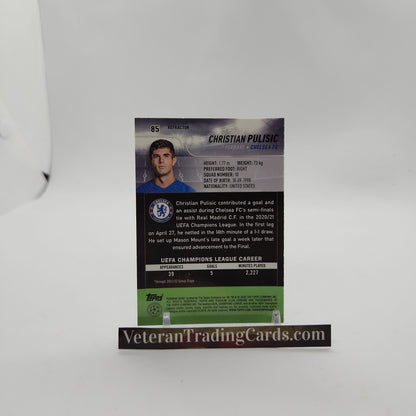 Christian Pulisic Refractor Stadium Club Chrome Card #85