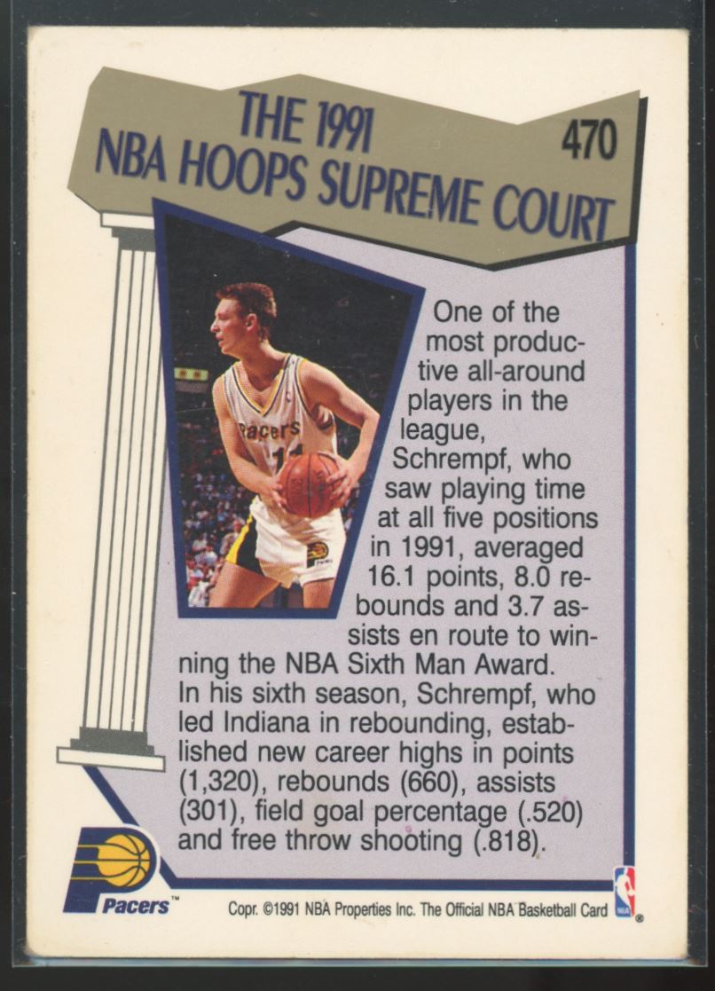 Detlef Schrempf 1991 Hoops Card # 470