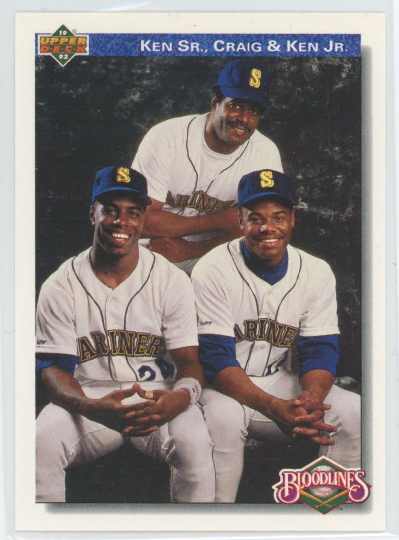 Ken Griffey Sr./Ken Griffey Jr./Craig Griffey 1992 Upper Deck Team Card# 85