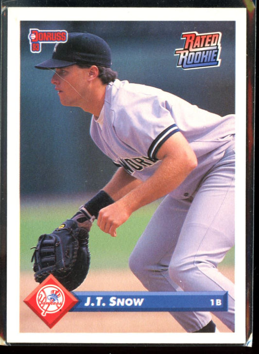 J.T. Snow 1993 Leaf Donruss Rated Rookie Rookie Card # 110