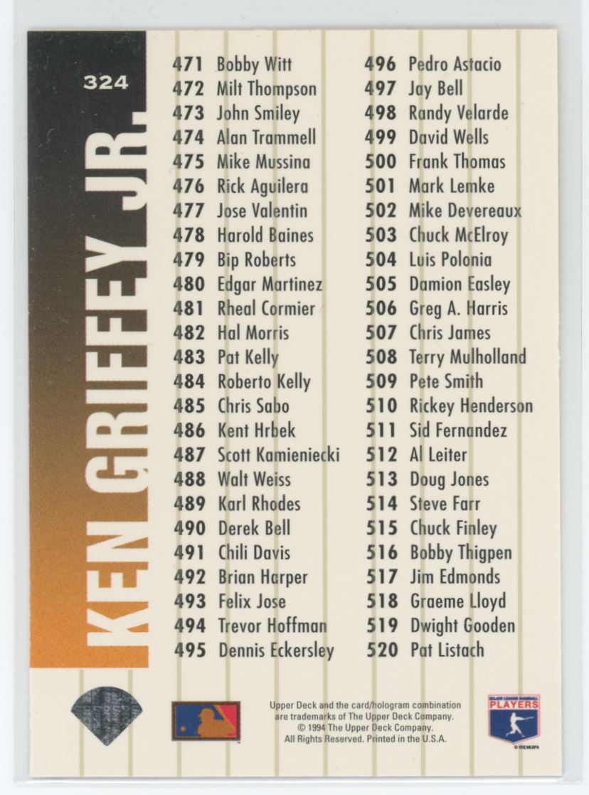 Ken Griffey Jr. 1994 Collector's Choice Card# 324