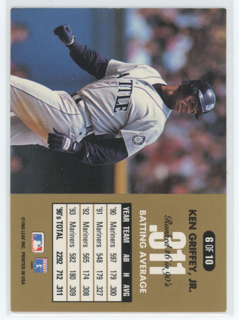 Ken Griffey Jr. 1994 Donruss 90's Dominators Batting Average Card # 6