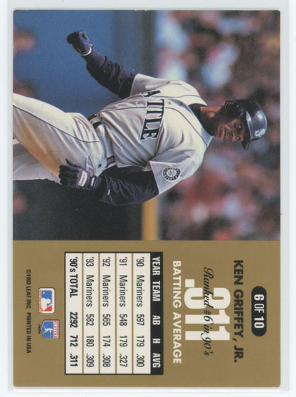 Ken Griffey Jr. 1994 Donruss 90's Dominators Batting Average Card # 6