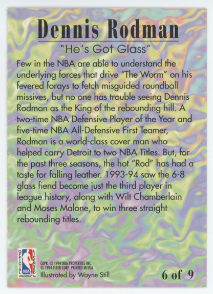 Dennis Rodman 1994 Fleer Card# 6