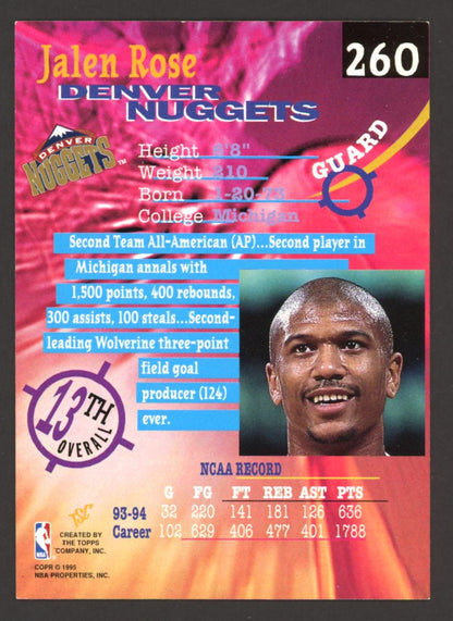 Jalen Rose 1994 Stadium Club Super Teams NBA Finals Card # 260