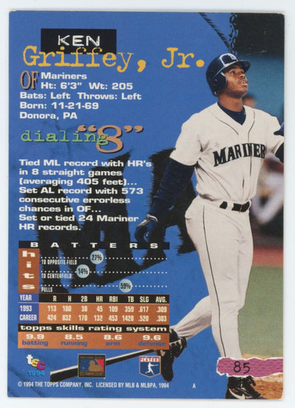 Ken Griffey Jr. 1994 Stadium Club Card # 85