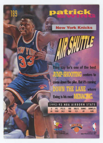 Patrick Ewing Air Shuttle 1994 Topps TSC Card# 189