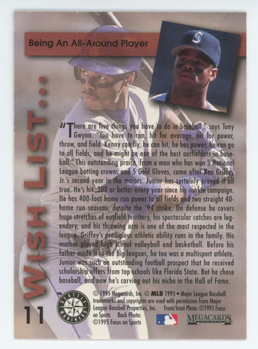 Ken Griffey Jr. 1995 Megacards Card# 11