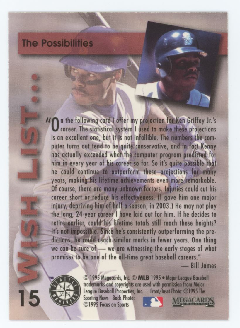Ken Griffey Jr. 1995 Megacards Card# 15