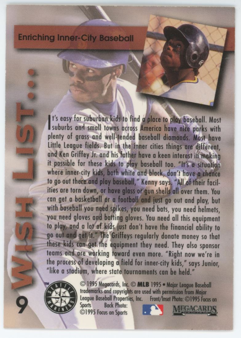 Ken Griffey Jr. 1995 Megacards Card# 9
