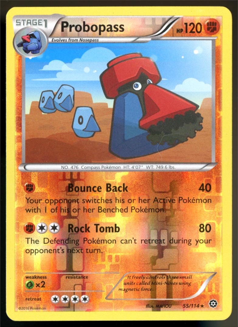 Probopass Rare Reverse Holo 2016 XY - Steam Siege Card # 055/114