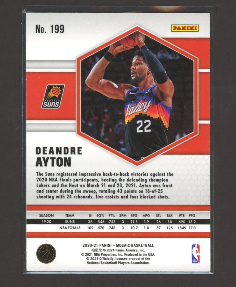 Deandre Ayton 2020 Panini Mosaic Card # 199