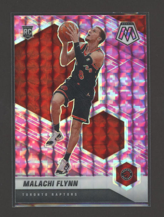 Malachi Flynn Pink Camo Prizm 2020 Panini Mosaic Rookie Card # 236