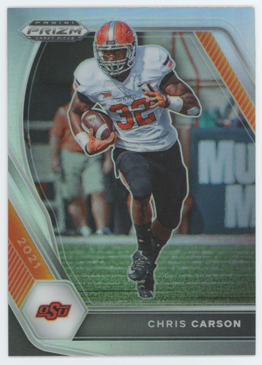 Chris Carson Silver Prizm 2020 Panini Prizm Draft Picks Collegiate Card # 82