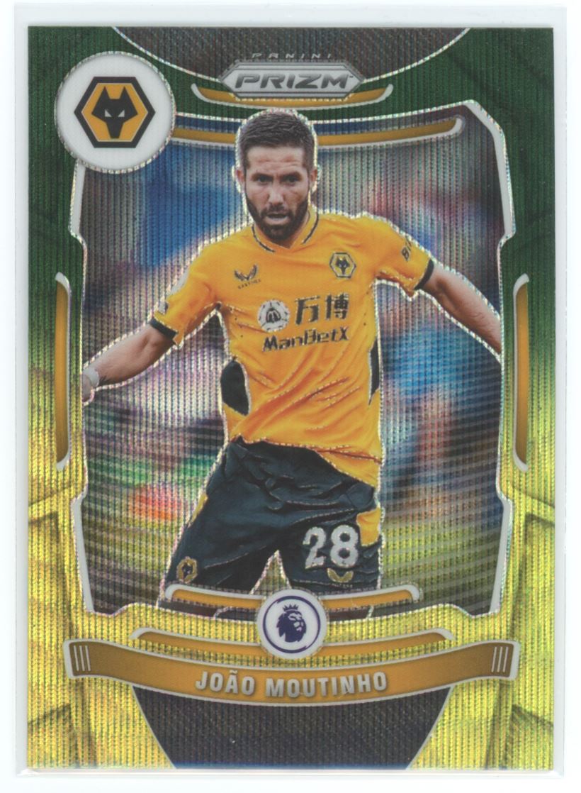 Joao Moutinho Green and Yellow Prizm 2020 Panini Prizm Premier Leauge Card # 52