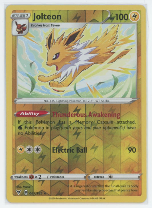 Jolteon Reverse Holo  2020 Sword & Shield - Vivid Voltage Card # 47