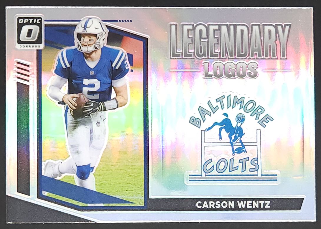 Carson Wentz Silver Prizm 2021 Donruss Optic Legendary Logos Card # LL-9