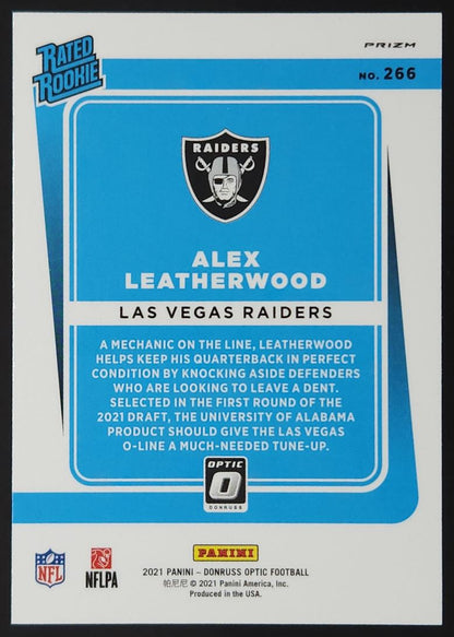 Alex Leatherwood Bronze Prizm 2021 Donruss Optic Rookie Card # 266
