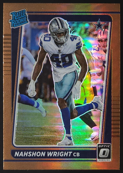 Nahshon Wright Bronze Prizm 2021 Donruss Optic Rookie Card # 285